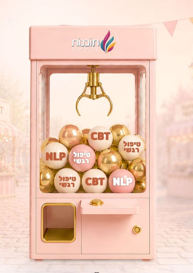 מכונת צעצועים ובה כדורי NLP, CBT וטיפול רגשי